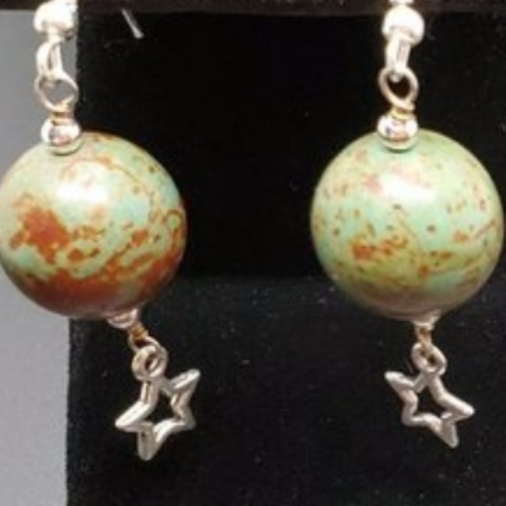Dragon Blood Stone Earrings. View 3